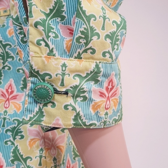 MATILDA Jane Tunic Blouse Button Front Top Green Acres Size M - Picture 10 of 12